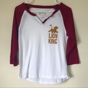 Disney Lion King Maroon and White Baseball T-Shirt